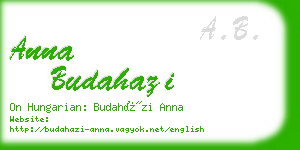 anna budahazi business card